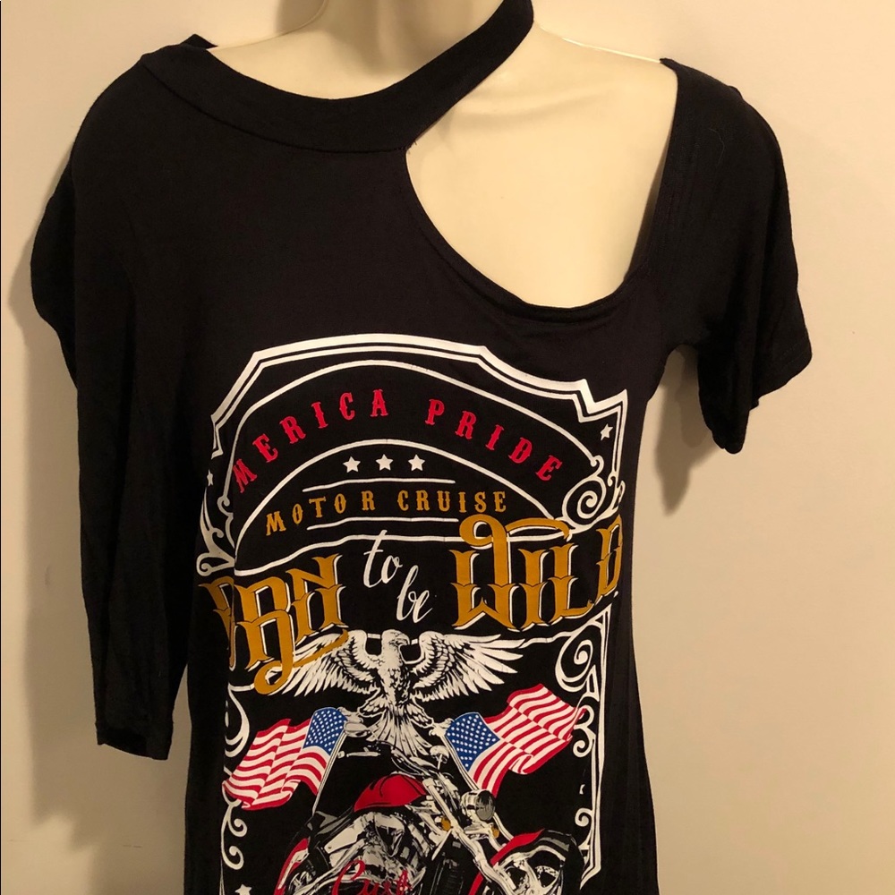Rock n Roll Cut Out Tunic/T Shirt Dress NWOT